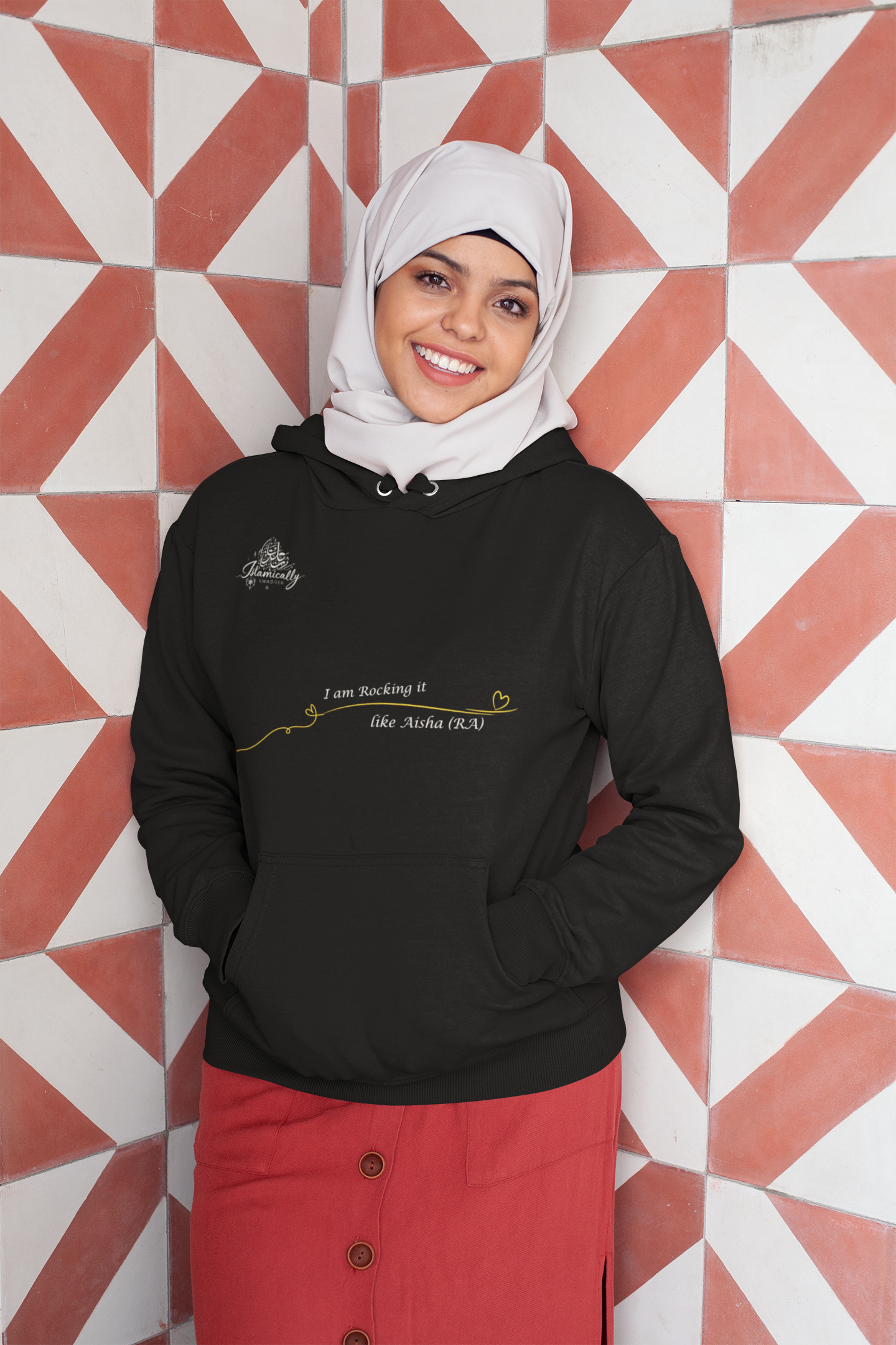 Woman inspirational, empowering, Muslim hoodie- 'I am Rocking it like Aisha' Inspirational Female Confidence hoodie l Muslim fashion